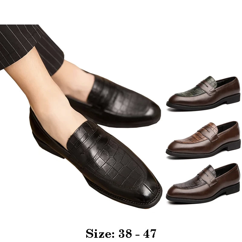 high quality leather boat shoes for men low cut point toe comfortable new 2025 autumn winter big size office shoe black brown