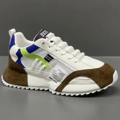 Man Sneakers Summer Mesh Moccasins Lace-up Leather Sports Four Seasons Casual Running Shoes Men's Comfortable Forrest Gump Shoe