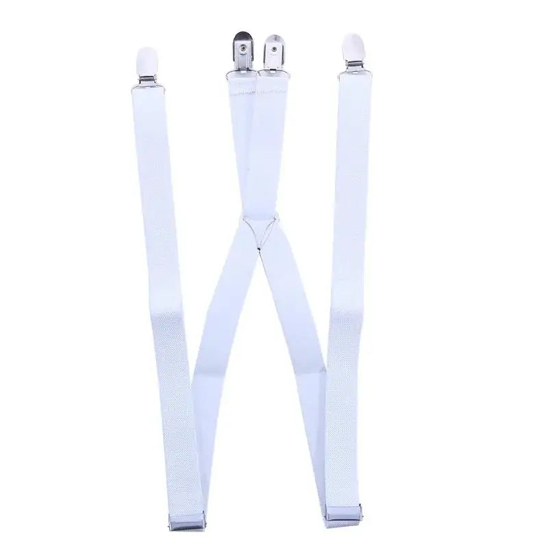 Creative Adjustable Suspenders For Men Women X Back Elastic Pants Braces 2 5CM Width 4 Clip Design Fashion Accessory