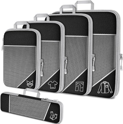 Compression Packing Cube Set Expandable Mesh Travel Bag Luggage Organizers Bag for Trip Home Storage Travel Gear Accessories