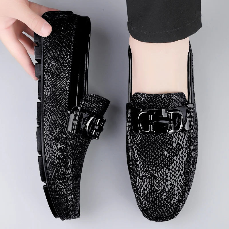 Fashion Italian Loafers Dress Shoes Men Loafers Leather Men's Business Shoes for Men Formal Mariage Wedding Shoes Trendy Flats