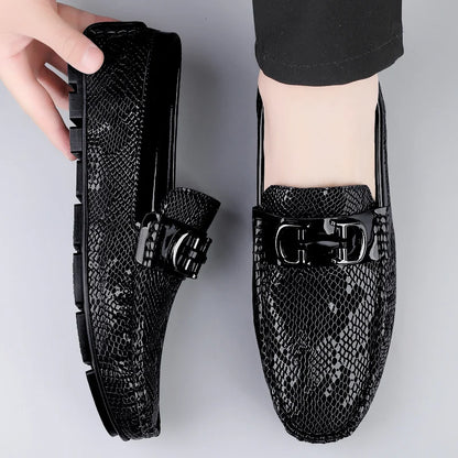 Fashion Italian Loafers Dress Shoes Men Loafers Leather Men's Business Shoes for Men Formal Mariage Wedding Shoes Trendy Flats