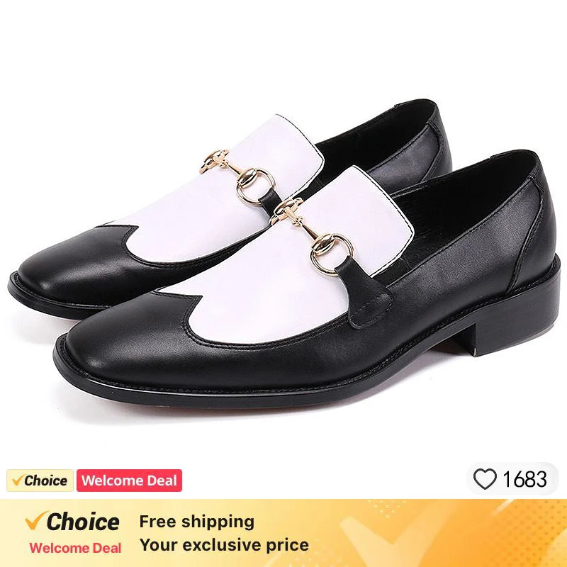 Men's Genuine Leather Oxford Shoes Formal Wedding Dress Shoes Party Club Brogues Flats for Males