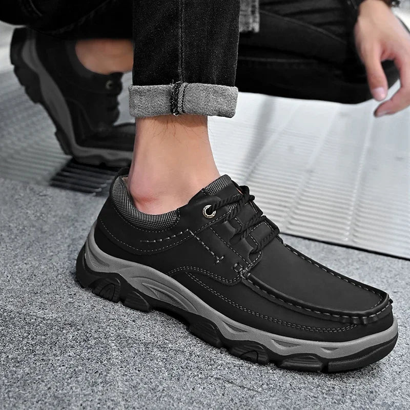 Men's Shoes Hot Sale Male Comfortable Casual Shoe 2023 Genuine Leather Male Business Shoes High Quality Lace-Up Oxford Shoes