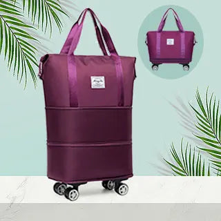 Large Capacity Three-Layer Bag, Waterproof And Wear-Resistant Outdoor Travel Swivel Wheel Storage Box, Detachable Wheel Tote Bag