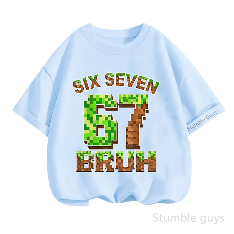 Summer Boys Clothes Girls 67 Print Tshirt Six Seven T-shirt Kids 3-14Y Short Sleeve Casual Tee