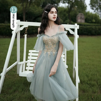 Spring 2024 Maids of  Dr Ele een Fairy T Wedding Banquet Long Skirt Women's Friend Maids of  Outfit