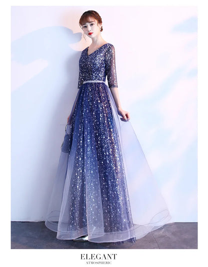 Starry  Evening Gown Women's Faionable Winter Performance Chorus Dr Fairy Aosphere Host Ele Sle New 2026