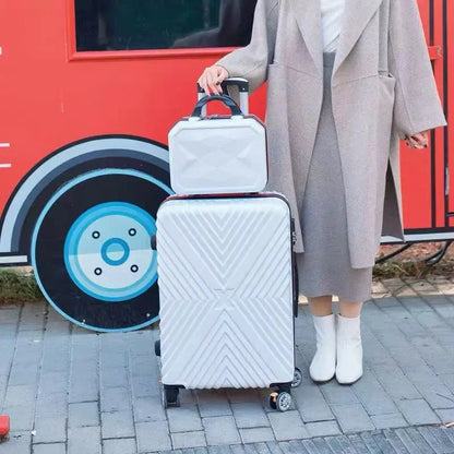 20‘’22/24/26/28 inch Rolling luggage set travel suitcase spinner wheels trolley luggage bag case Diamond Silver suitcase Women's