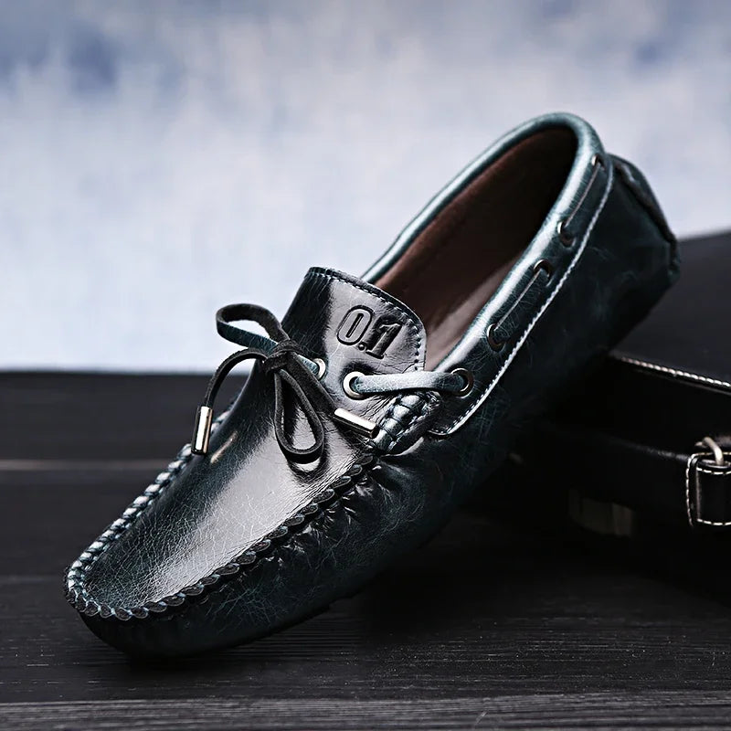 Men Loafers Soft Moccasins Summer Shoes Man High Quality Mens Shoes Casual Suede Genuine Leather Driving Flats