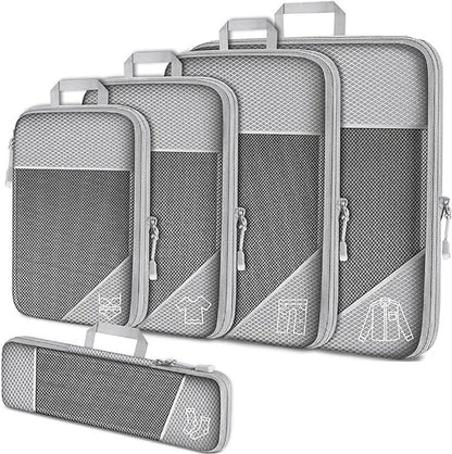 Compression Packing Cube Set Expandable Mesh Travel Bag Luggage Organizers Bag for Trip Home Storage Travel Gear Accessories