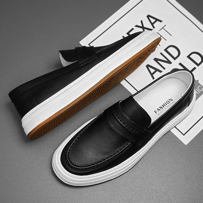 Classic Men's Genuine Leather Men Lazy Dress Shoes  High Quality Casual Loafers Comfortable Driving Shoes Moccasin Fashion Male