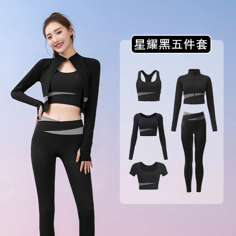 Autumn Workout Women Running Sportswear Sets Yoga Fitness Gym Bra Crop Top Seamless Leggings Tracksuits Clothing