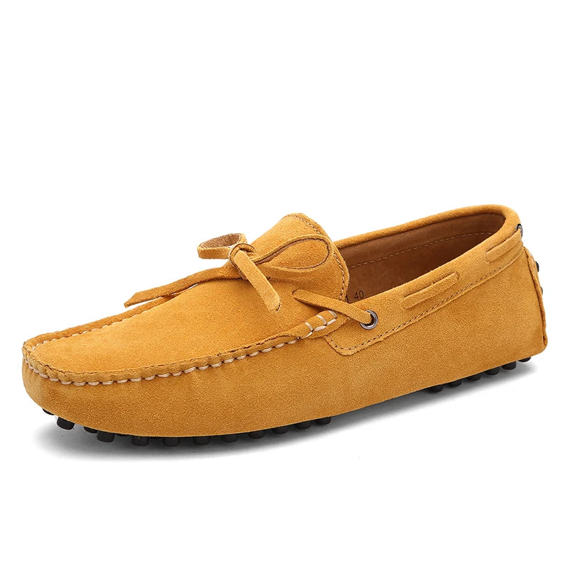 Ultra-light  Suede Leather Men's Loafers Solid Color Walking Shoes Soft-Soled Comfy Man Drive Flats Men Casual Shoes Moccasins