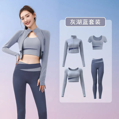 Autumn Workout Women Running Sportswear Sets Yoga Fitness Gym Bra Crop Top Seamless Leggings Tracksuits Clothing