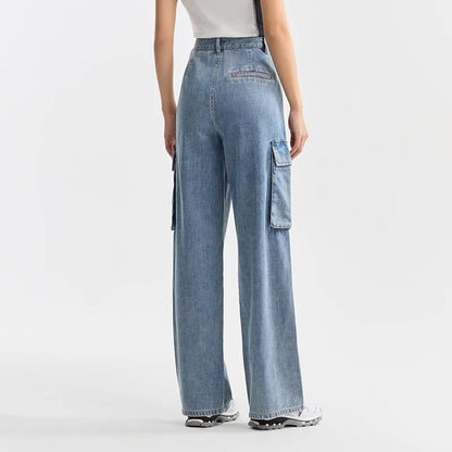 Semir Jeans Women High-Street Style Wide-leg Trousers Summer 2024 New Version Workwear Trousers Trendy and Cool