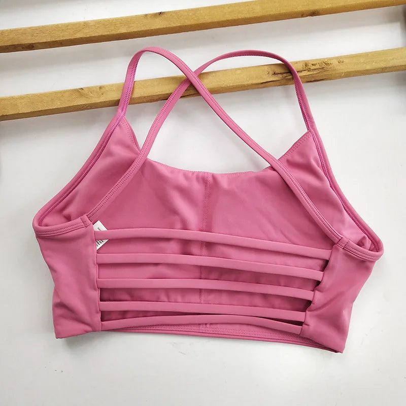 Thin Straps Sexy Racerback Sports Bra for Women - Yoga Running Fitness Gym Training Outdoor Top