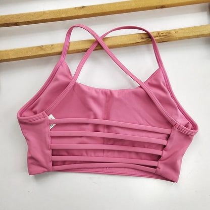 Thin Straps Sexy Racerback Sports Bra for Women - Yoga Running Fitness Gym Training Outdoor Top