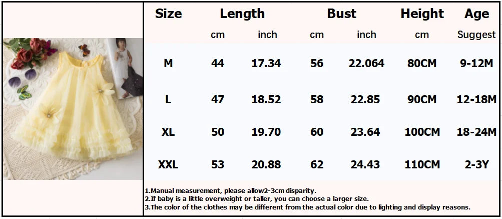Girl Party Dress Summer New Sleeveless Solid Color Baby Girl Clothing Mesh Pleated Edges 3d Flowers Girl Costume