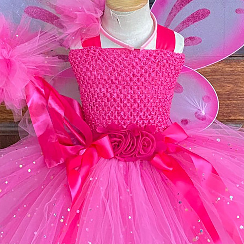 Girls butterfly fairy skirt candy color suspender skirt shiny tulle skirt elf party dress clothing