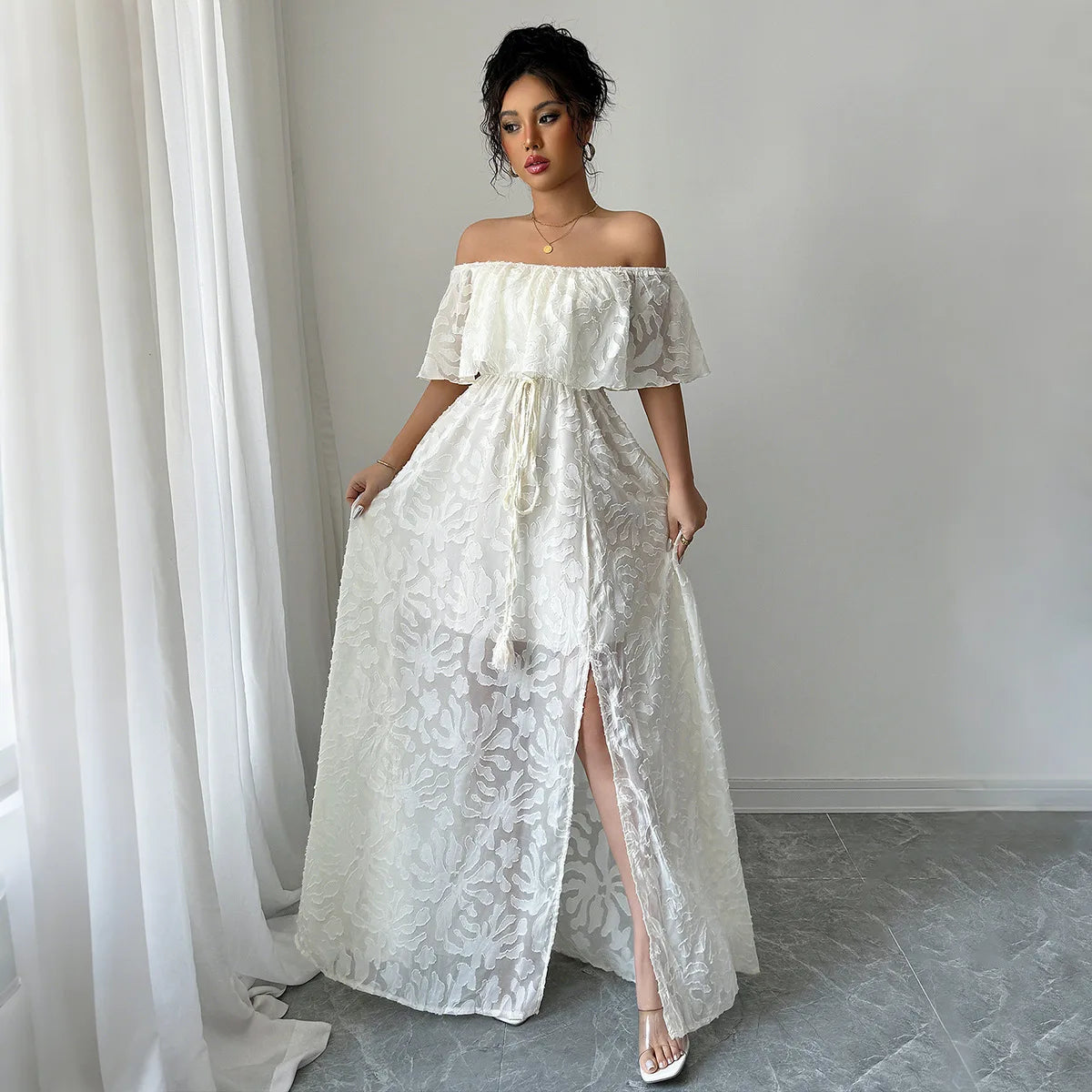 Elegant Women’s Dress 2026 Summer White Long Dress Women Cover-Ups Outfits Vestido Blanco Ibicenco Mujer Female Clothing