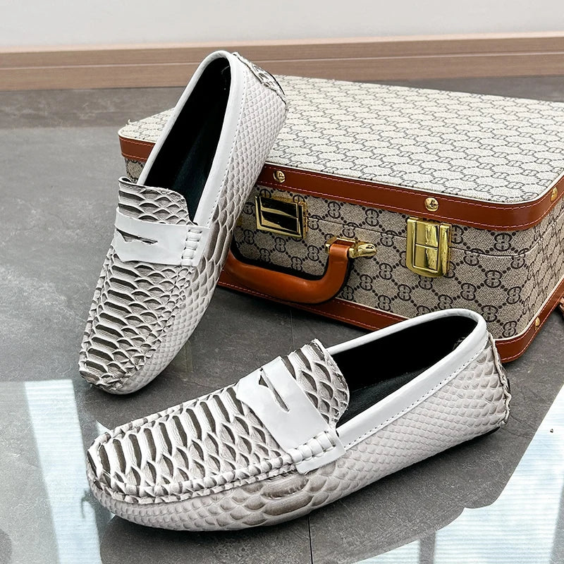 Italian Color Matching Mens Driving Shoes Summer Men Casual Loafers New Handmade Leather Moccasins Light Slip on Male Boat Shoes