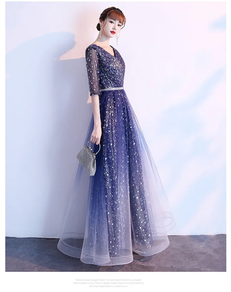 Starry  Evening Gown Women's Faionable Winter Performance Chorus Dr Fairy Aosphere Host Ele Sle New 2026