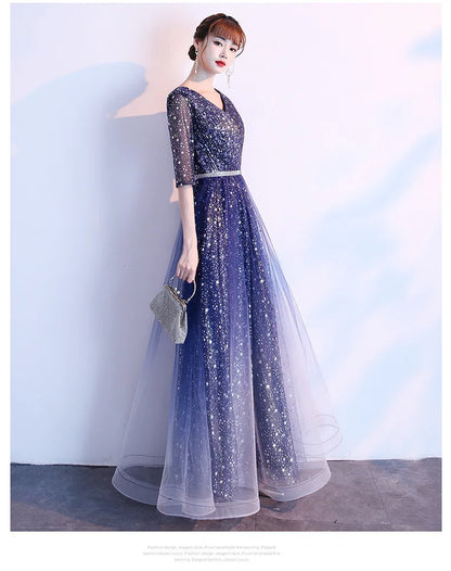 Starry  Evening Gown Women's Faionable Winter Performance Chorus Dr Fairy Aosphere Host Ele Sle New 2026