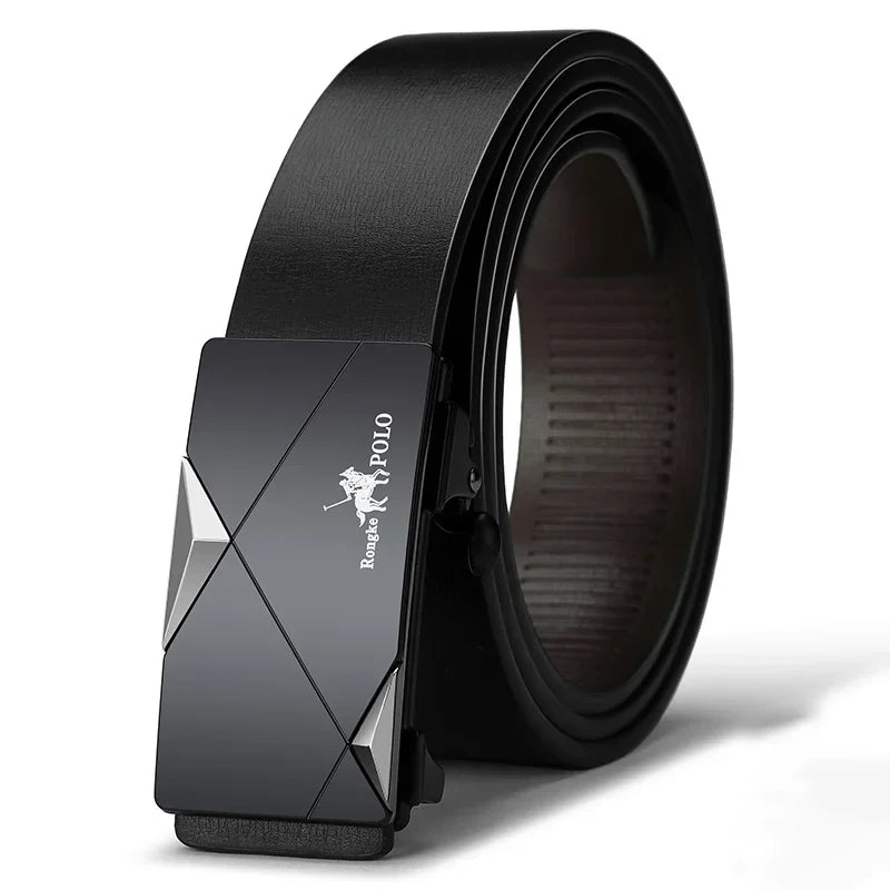 Oyifan Black Belt Men, Genuine Leather Dress Designer Belts for men, Fashion Slide Ratchet Click Casual Mens Belt for Jeans