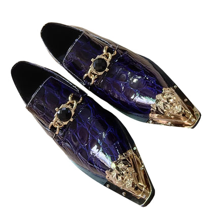 Iron Toe Shoes Men's Real Personality Custom Luxury Office Formal Wedding Original Design Retro Casual Leather Shoes