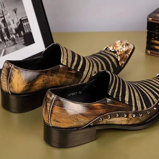 Men's Genuine Leather Oxford Shoes Formal Wedding Dress Shoes Party Club Brogues Flats for Males