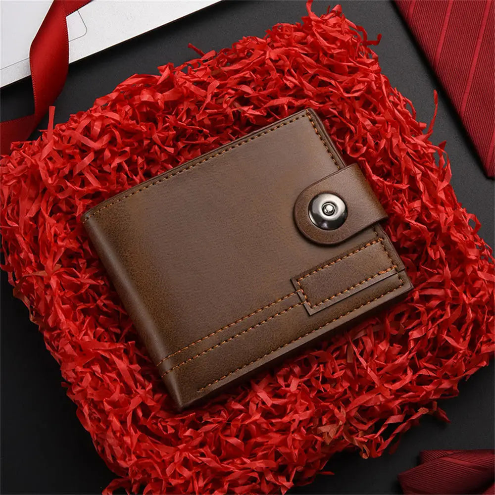New Brand Leather Men’s Wallet Luxury Mens Purse Male Zipper Card Holders with Coin Pocket Wallets Gifts for Men Money Bag
