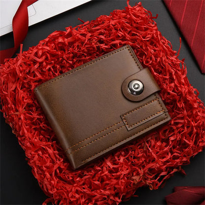New Brand Leather Men’s Wallet Luxury Mens Purse Male Zipper Card Holders with Coin Pocket Wallets Gifts for Men Money Bag