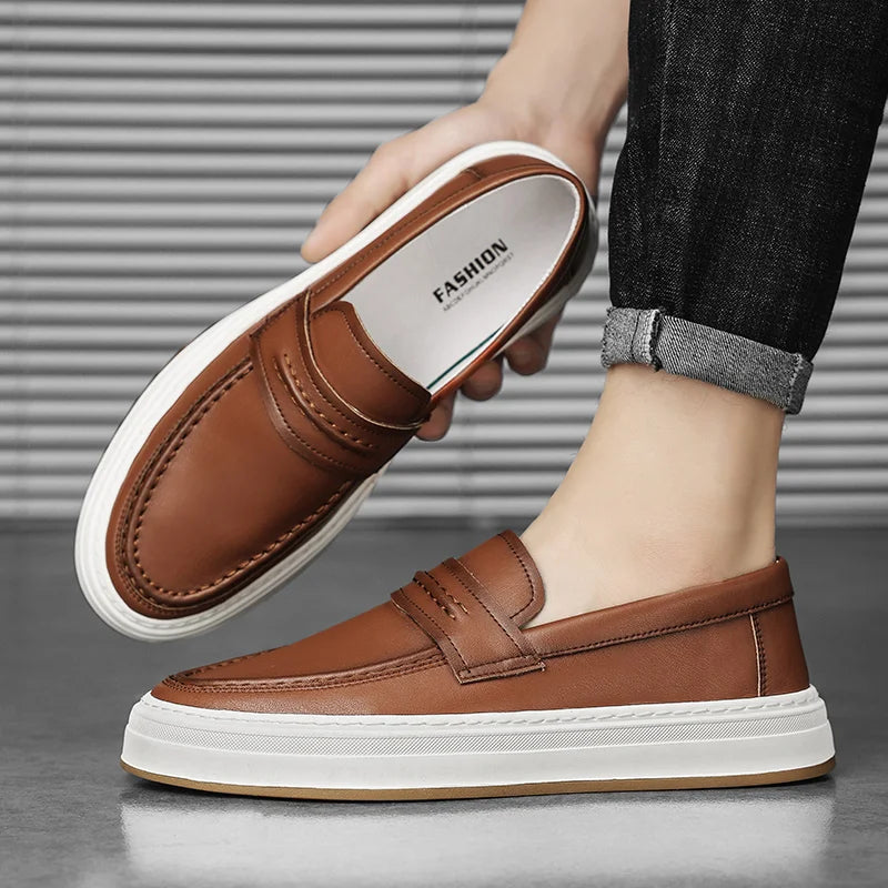 Brogues Hand-Cut Leather Uppers Semi-Formal Shoes slip on fashion breathable shoes