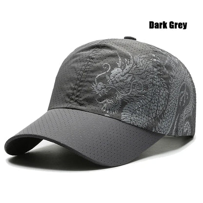 New Style Summer Baseball Cap Quick-Drying Air Hole Chinese Dragon Fashion Unisex Outdoor Casual Sports Sun Visor Trucker Hats