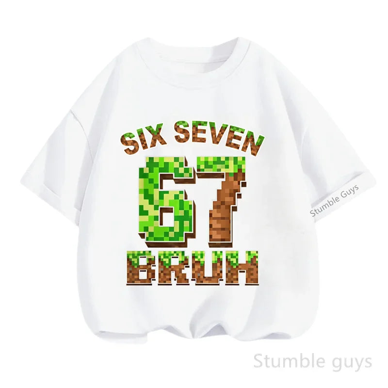 Summer Boys Clothes Girls 67 Print Tshirt Six Seven T-shirt Kids 3-14Y Short Sleeve Casual Tee