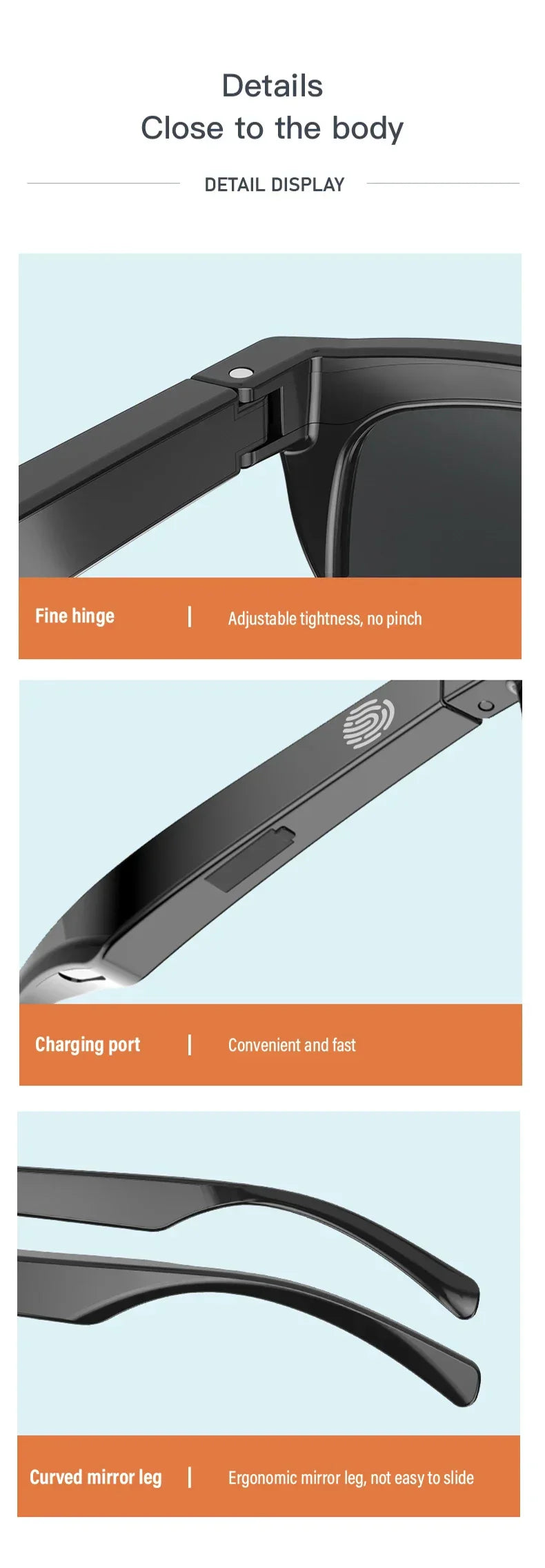 New Smart Bluetooth V5.3 Sunglasses Glasses Call Outdoor Sports Headphones HIFI Black Technology Anti-touch UV For Men And Women