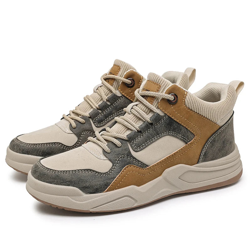New casual men's board shoes Comfortable Thick Bottom Quality Style  Autumn and Winter Outdoor Shoes for Youth classics gray