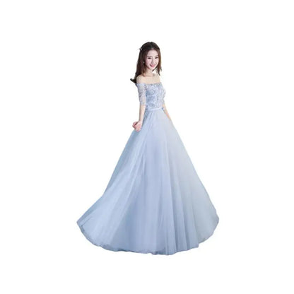 Long Blue Maids Dr Ele A-Line Skirt Wedding Par Fem Friend Gown Bridalmaid Outfit Summer Formal Women's Dr