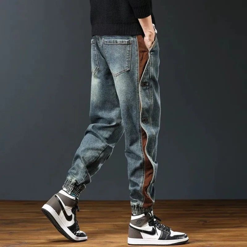 Men's clothing spring and autumn high quality fashion brand relaxed-fit casual overalls pants toe handsome all-match jeans