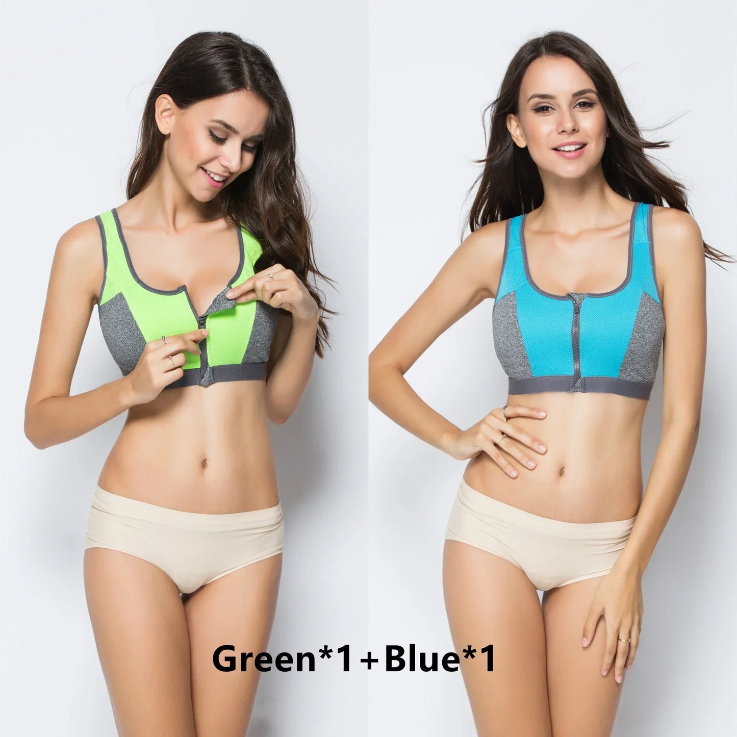 High Impact Sports Bras For Women Zipper Yoga Bras Shockproof Push Up Bra Sports Crop Top Underwear Fitness Gym Shirt Sportswear