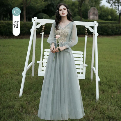 Spring 2024 Maids of  Dr Ele een Fairy T Wedding Banquet Long Skirt Women's Friend Maids of  Outfit