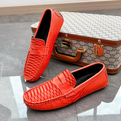 Italian Color Matching Mens Driving Shoes Summer Men Casual Loafers New Handmade Leather Moccasins Light Slip on Male Boat Shoes