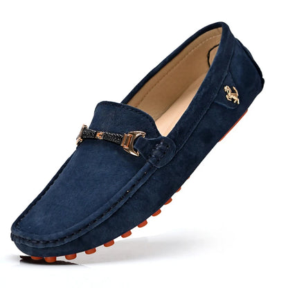 YRZL Loafers Men Casual Fashion Suede Men Shoes Lightweight Soft Genuine Leather Moccasins Slip on Driving Shoes for Men Size 48