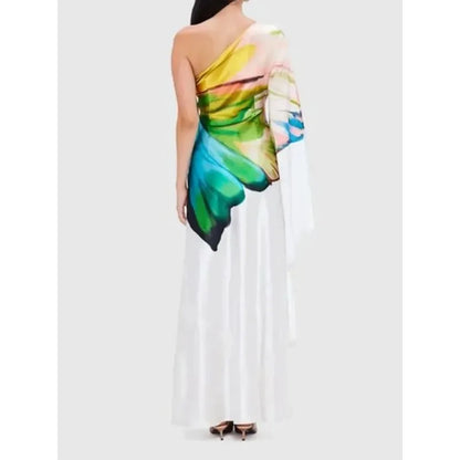 New Women's Elegant Ball Long Dress Summer Fashion Flower Print Loose Outing Vacation Casual Dress