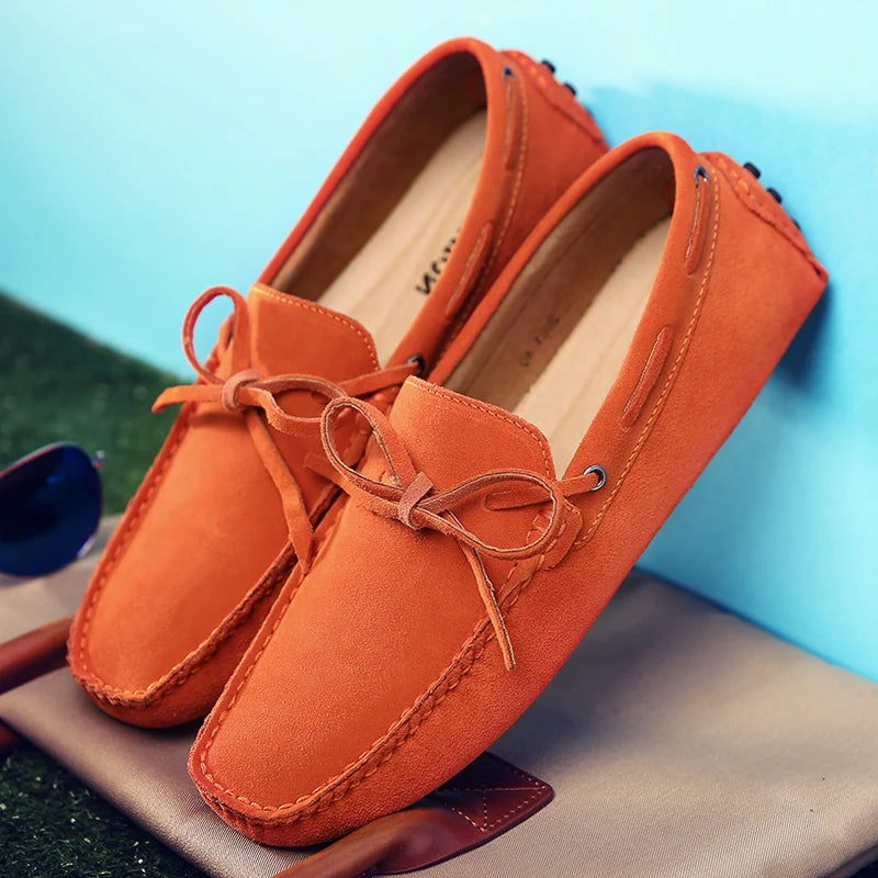 Ultra-light  Suede Leather Men's Loafers Solid Color Walking Shoes Soft-Soled Comfy Man Drive Flats Men Casual Shoes Moccasins
