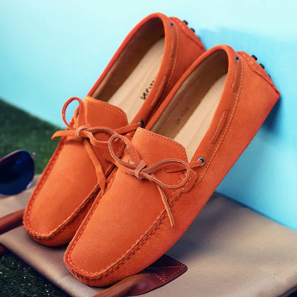 Ultra-light  Suede Leather Men's Loafers Solid Color Walking Shoes Soft-Soled Comfy Man Drive Flats Men Casual Shoes Moccasins