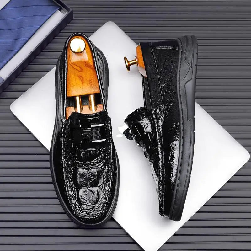 Men'S Leather Shoes Loafer Low Cut Boat Leather Casual Shoes Office Shoes For Men JZ-2752