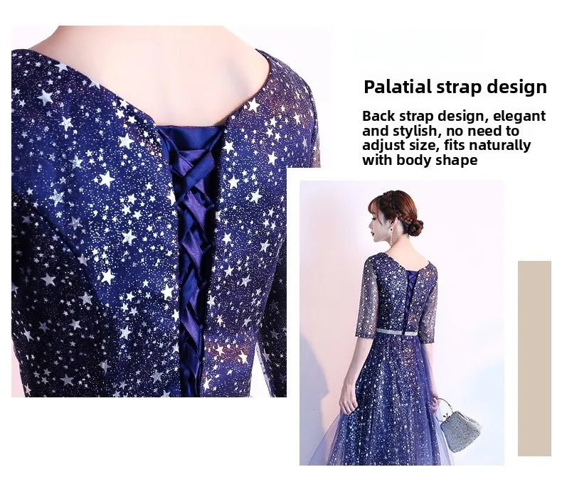 Starry  Evening Gown Women's Faionable Winter Performance Chorus Dr Fairy Aosphere Host Ele Sle New 2026