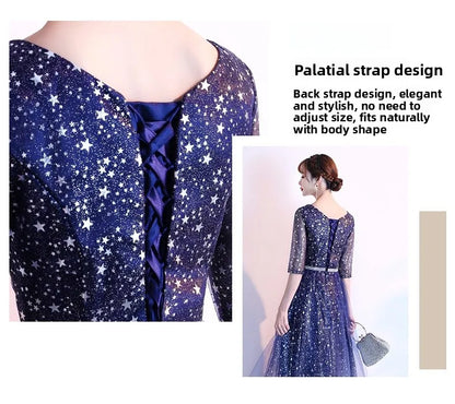 Starry  Evening Gown Women's Faionable Winter Performance Chorus Dr Fairy Aosphere Host Ele Sle New 2026